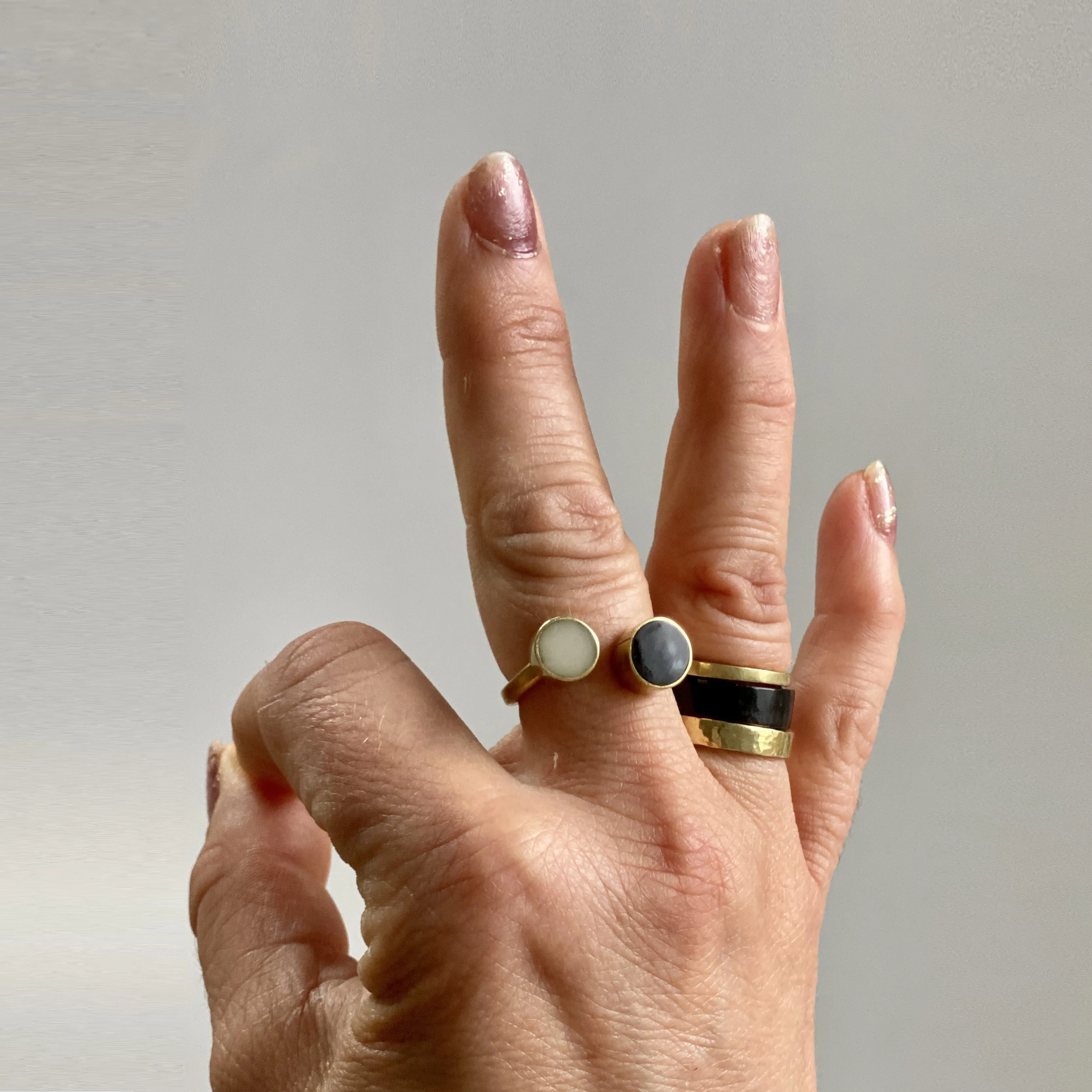 Mixed Material Stacking Rings From Abroad Modern