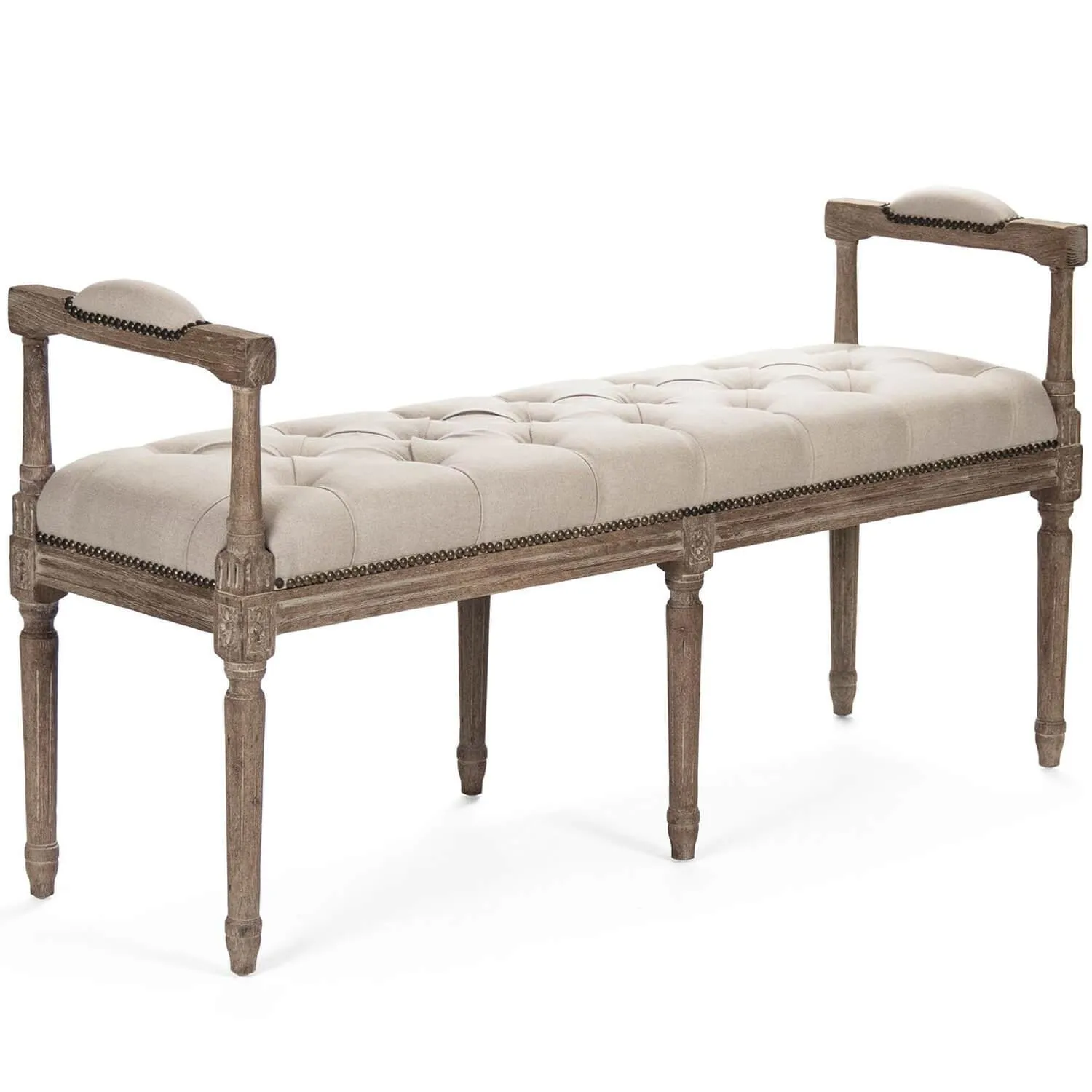 Modern French Tufted Bench