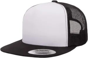 Mrlahat 6006 Yupoong Yp by Flexfit 5 Panel Classic Trucker Snapback Hat Cap with Black Bandana