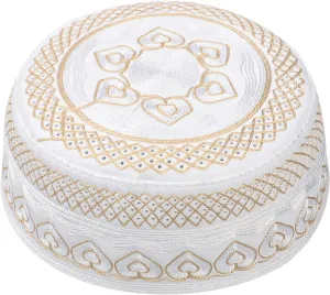 Muslim Prayer Kufi Hat for Men Boys Islamic Beanie Skull Cap Prayer Headwear Embroidery Kofia Topi Sun Hat Ramadan Eid Gift