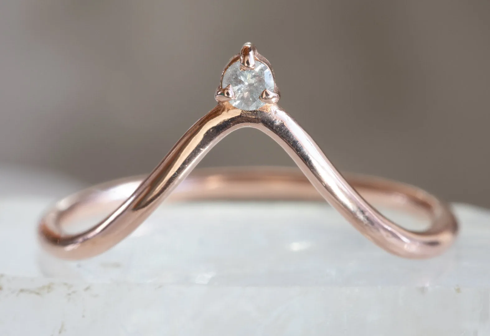 One of a Kind Diamond Crown Stacking Ring