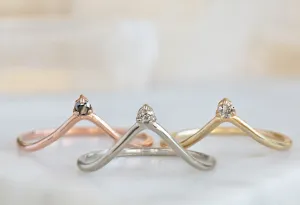 One of a Kind Diamond Crown Stacking Ring
