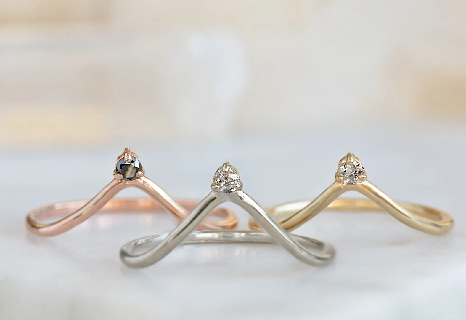 One of a Kind Diamond Crown Stacking Ring