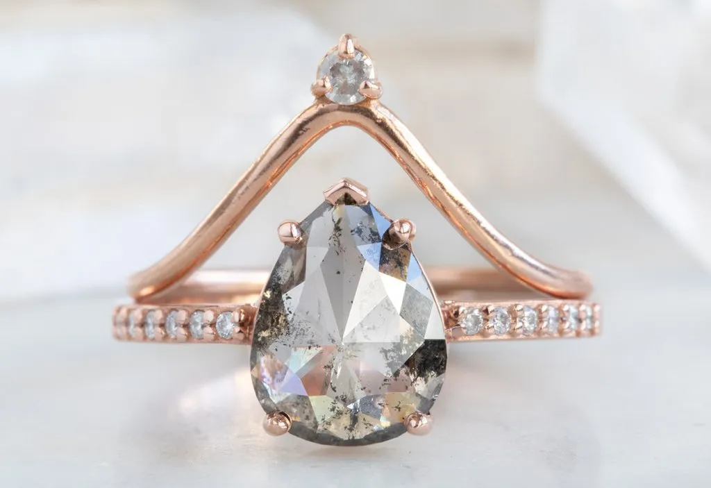 One of a Kind Diamond Crown Stacking Ring