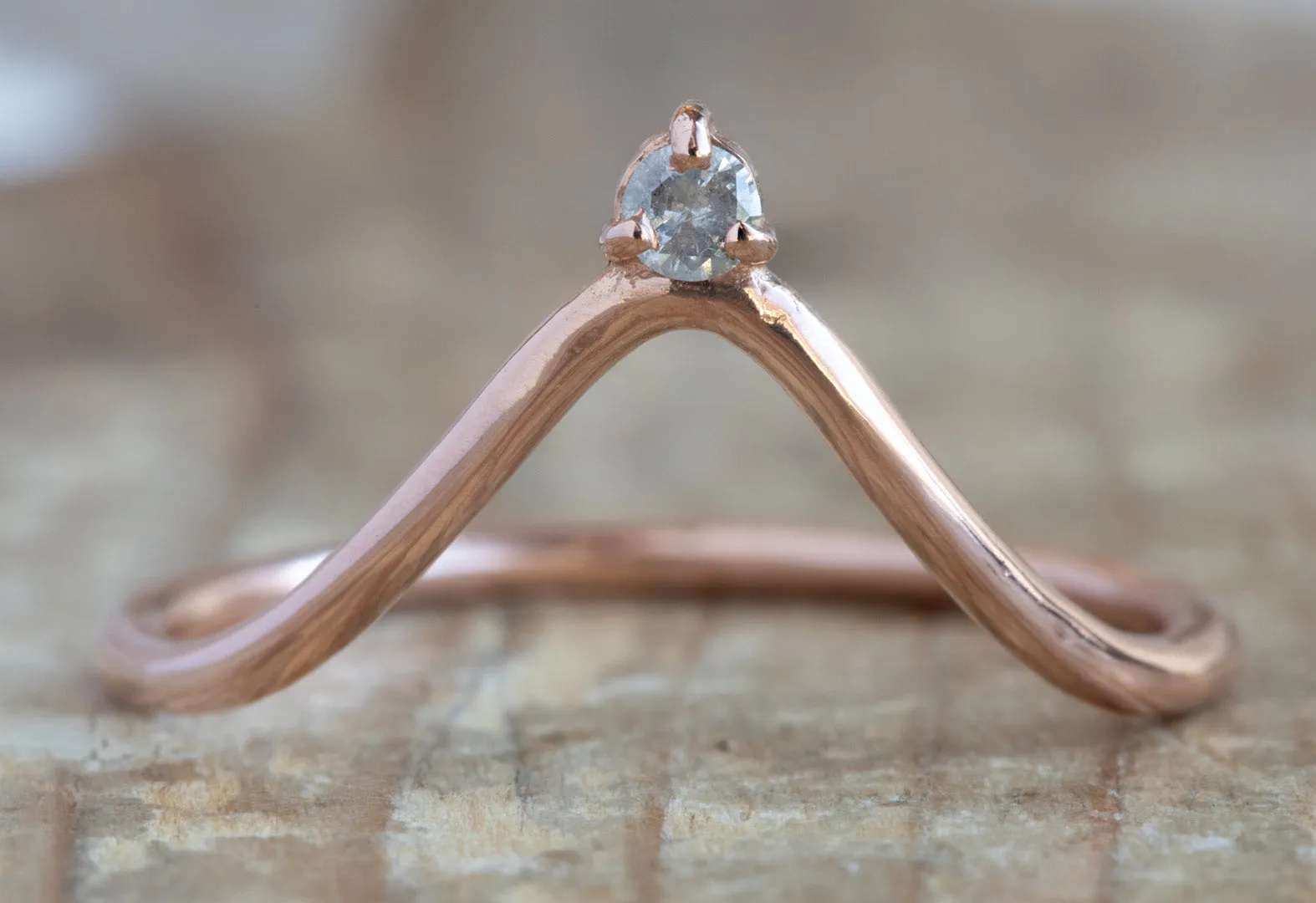 One of a Kind Diamond Crown Stacking Ring