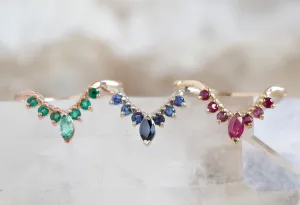 One of a Kind Gemstone Sunburst Stacking Ring