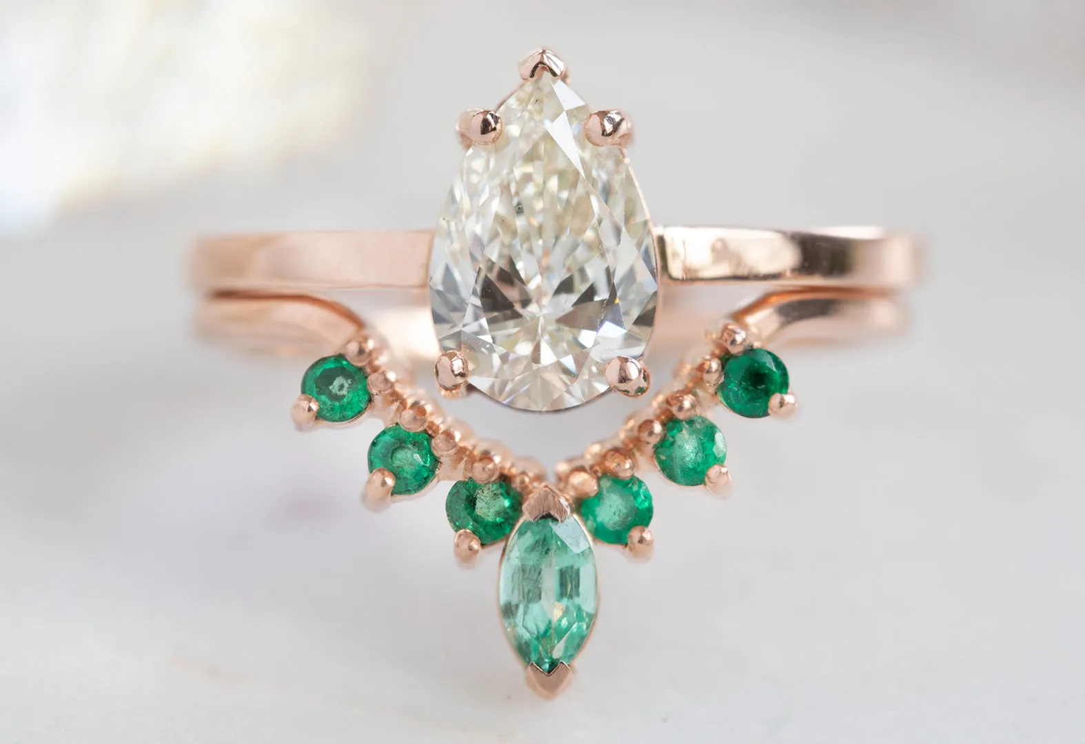 One of a Kind Gemstone Sunburst Stacking Ring