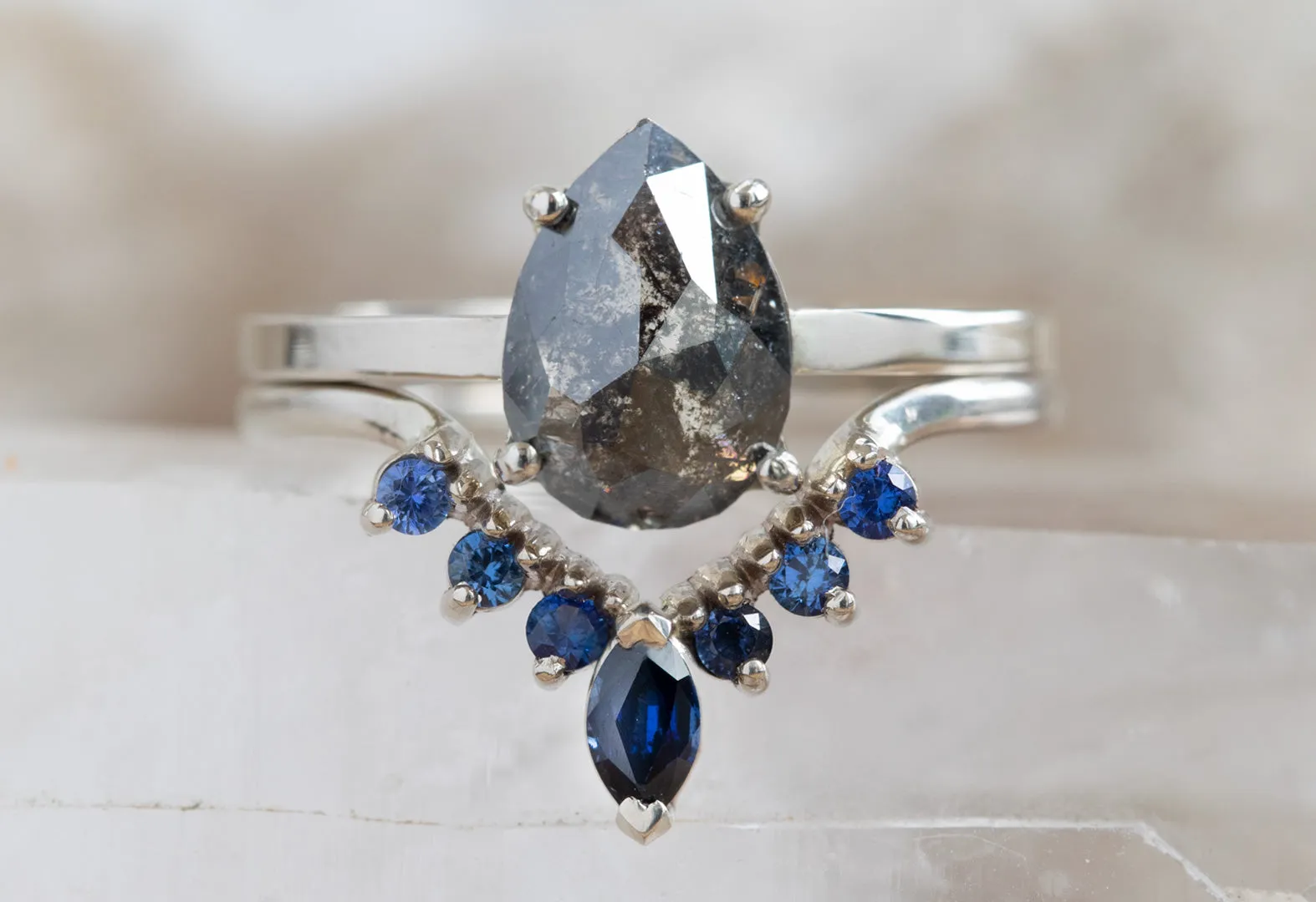 One of a Kind Gemstone Sunburst Stacking Ring