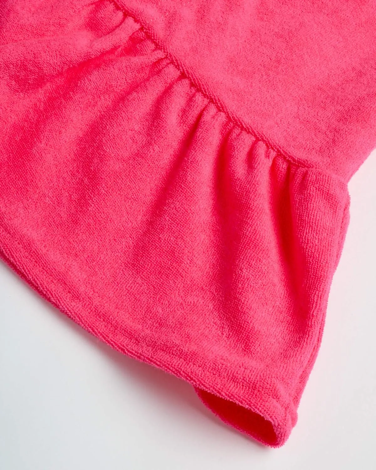 Pink Platinum Girls Swim Cover Up - Full Zip Hooded Ruffled Kids Terry Cloth Bathrobe, Swim Cover Up Dress for Girls (2T-16)