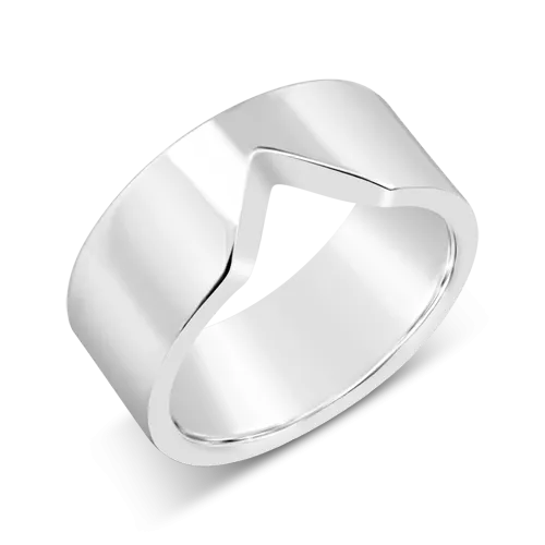 Platinum Notched Wedding Band