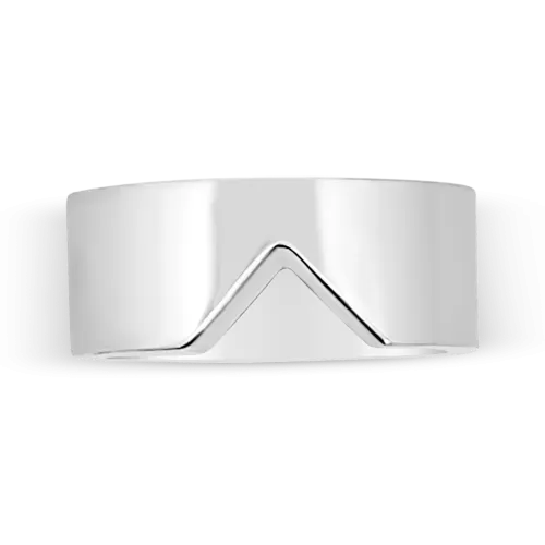 Platinum Notched Wedding Band