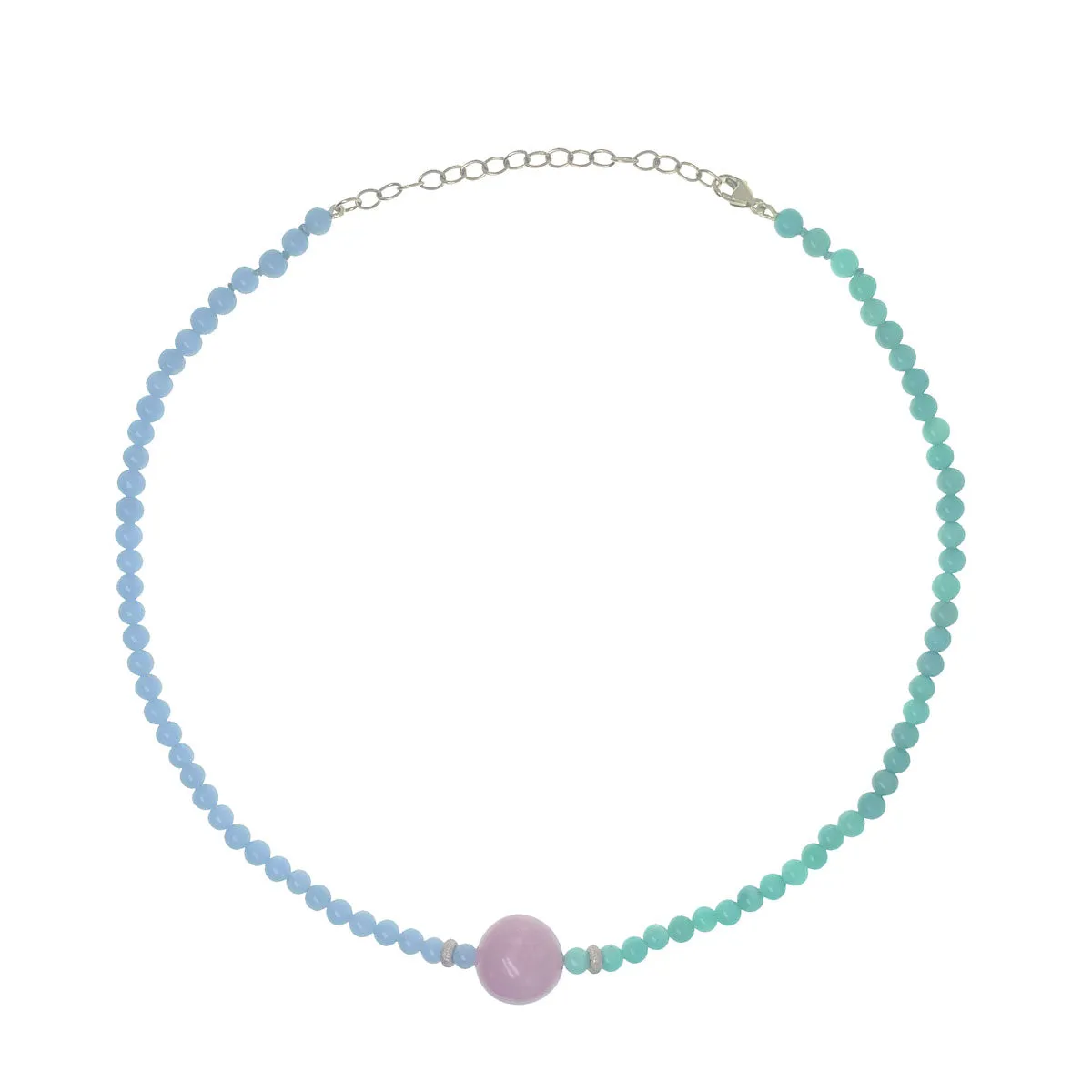 Pom Pom Choker - Pink Opal