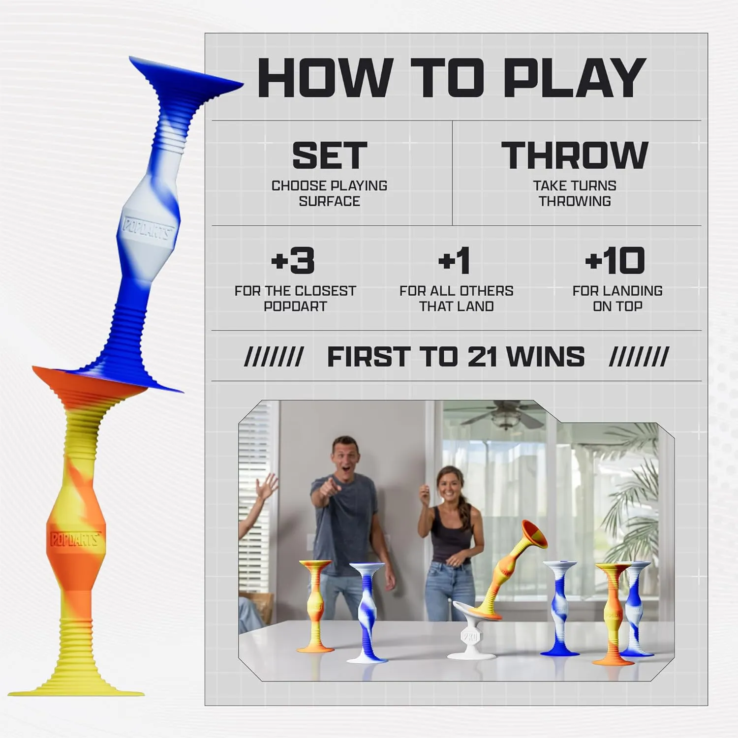Popdarts PRO Pack Game Set (Fire & Ice) - Indoor, Outdoor Suction Cup Throwing Game - Competition with a POP
