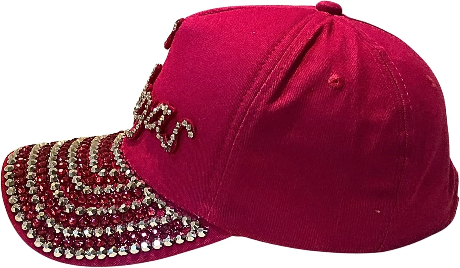 Popfizzy Bling Hat for Women, Fun Rhinestone Baseball Cap, Bedazzled Distressed Denim Hat, Handmade Gifts for Women and Girls