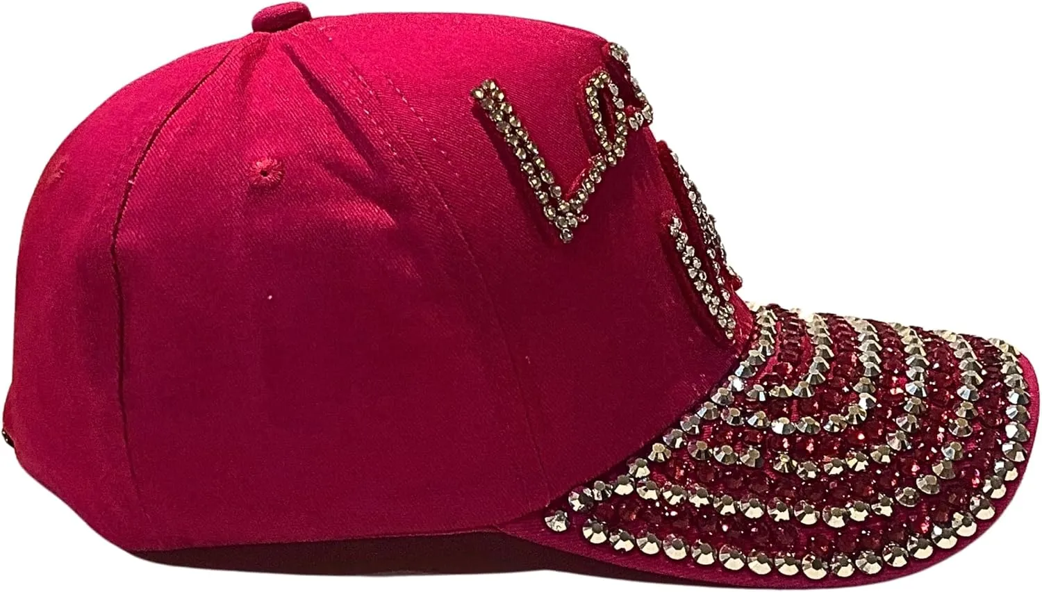 Popfizzy Bling Hat for Women, Fun Rhinestone Baseball Cap, Bedazzled Distressed Denim Hat, Handmade Gifts for Women and Girls