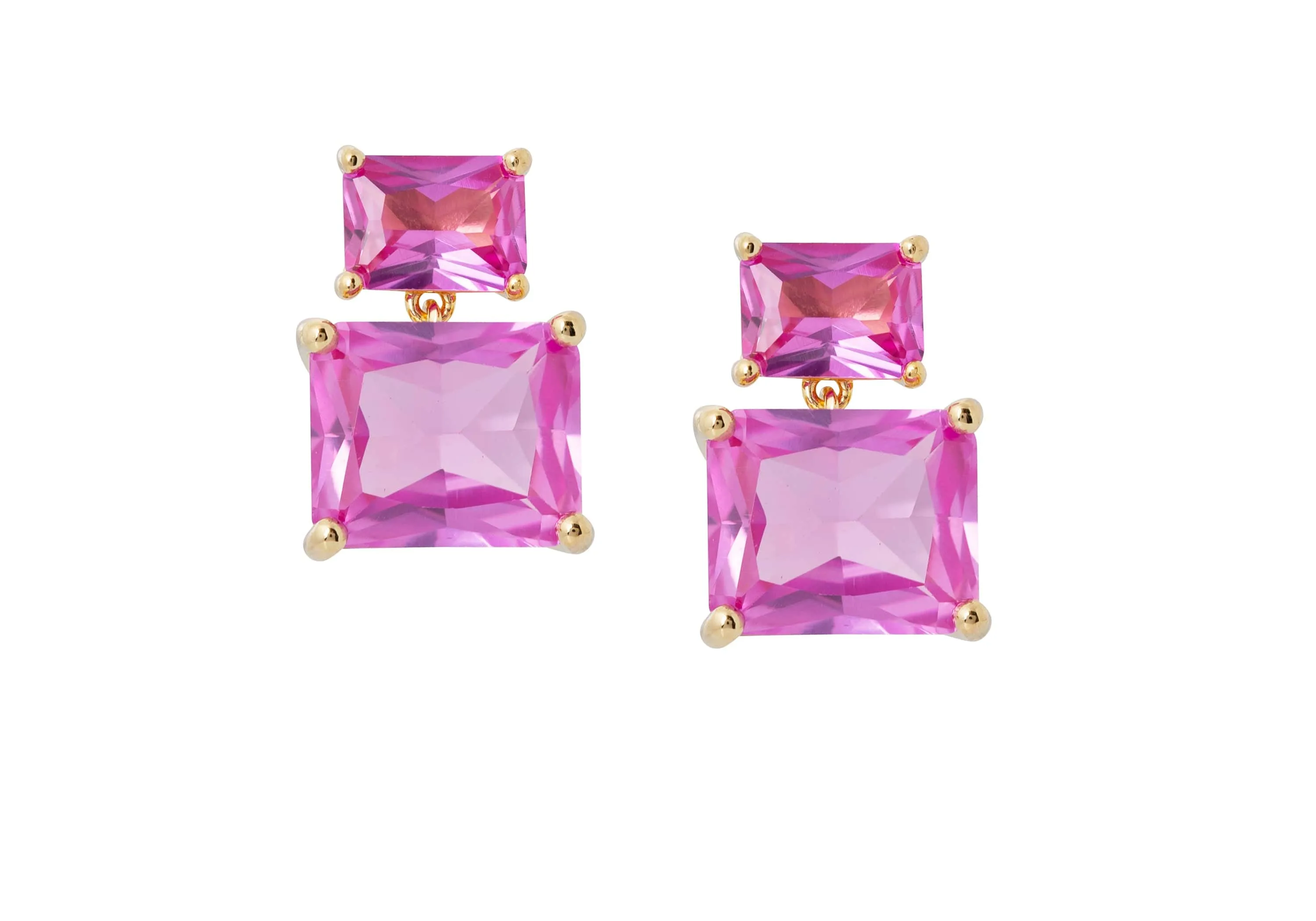 Rectangle Drop Earrings Pink