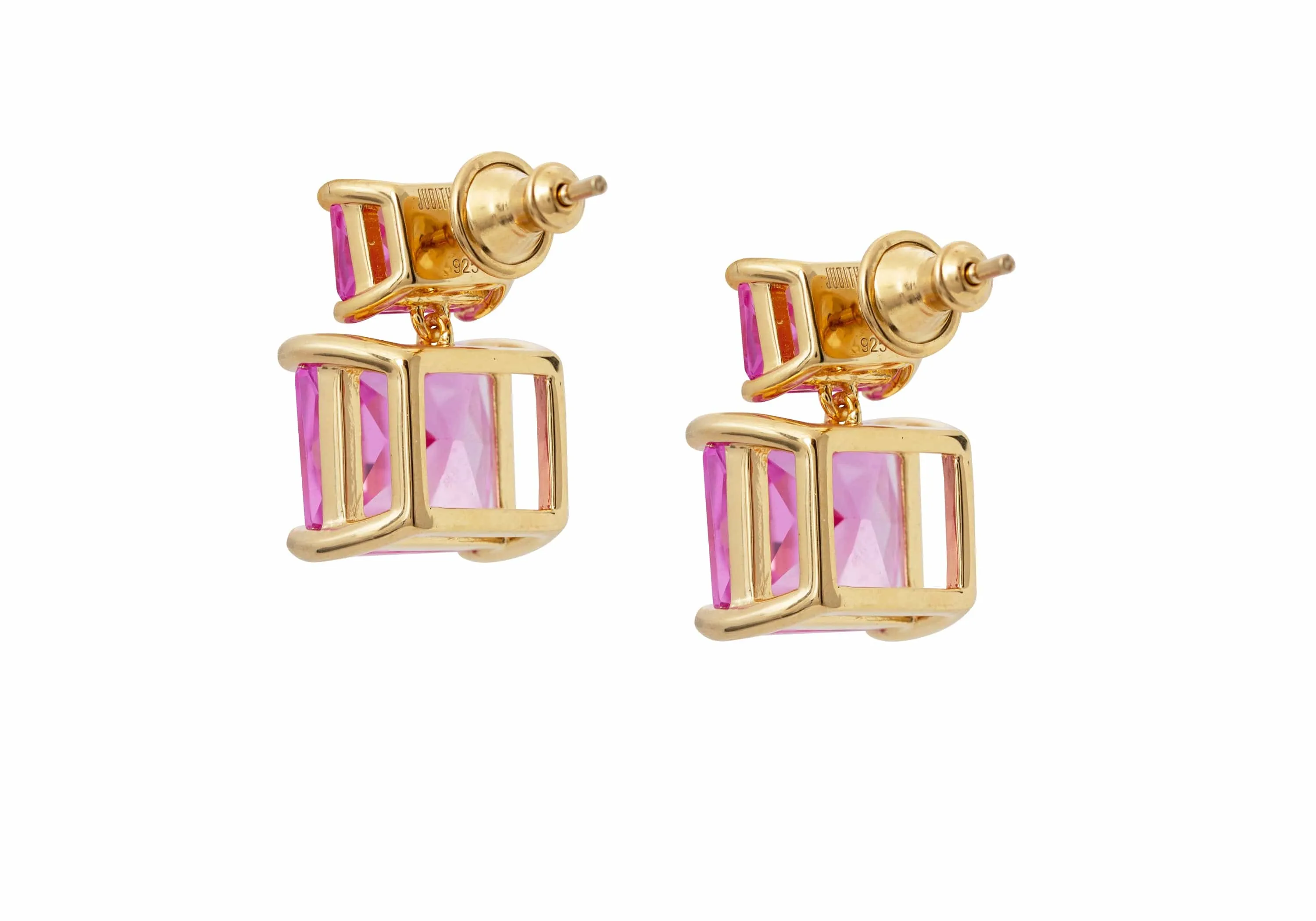 Rectangle Drop Earrings Pink