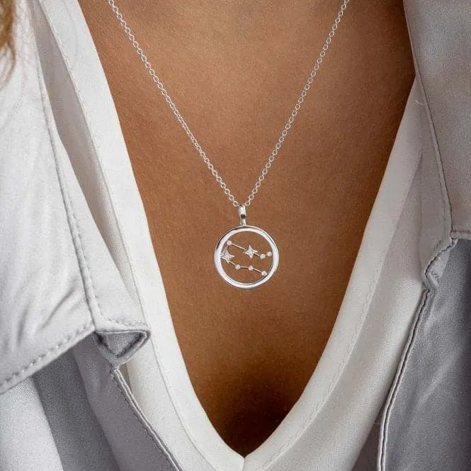 Revival Céleste Constellation Zirconia Rhodium Plated Gemini 18" Necklace 90471GEM