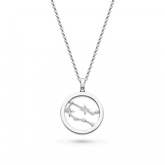 Revival Céleste Constellation Zirconia Rhodium Plated Gemini 18" Necklace 90471GEM