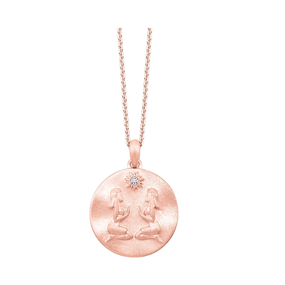 Silver Rose Diamond 1/50Ctw Pendant