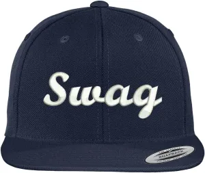 Trendy Apparel Shop Swag Embroidered Flat Brim Classic Snapback Cap