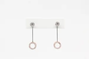 Two Tone Diamond Drop Earrings