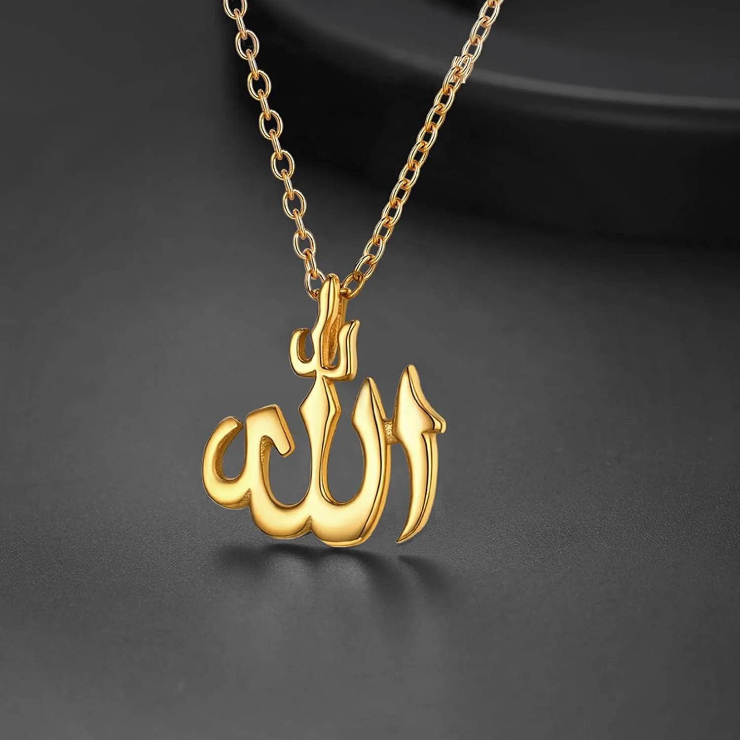 U7 Allah Pendant Necklace with Chain Platinum / 18K Gold Plated Muslim Jewelry Islamic Pendant