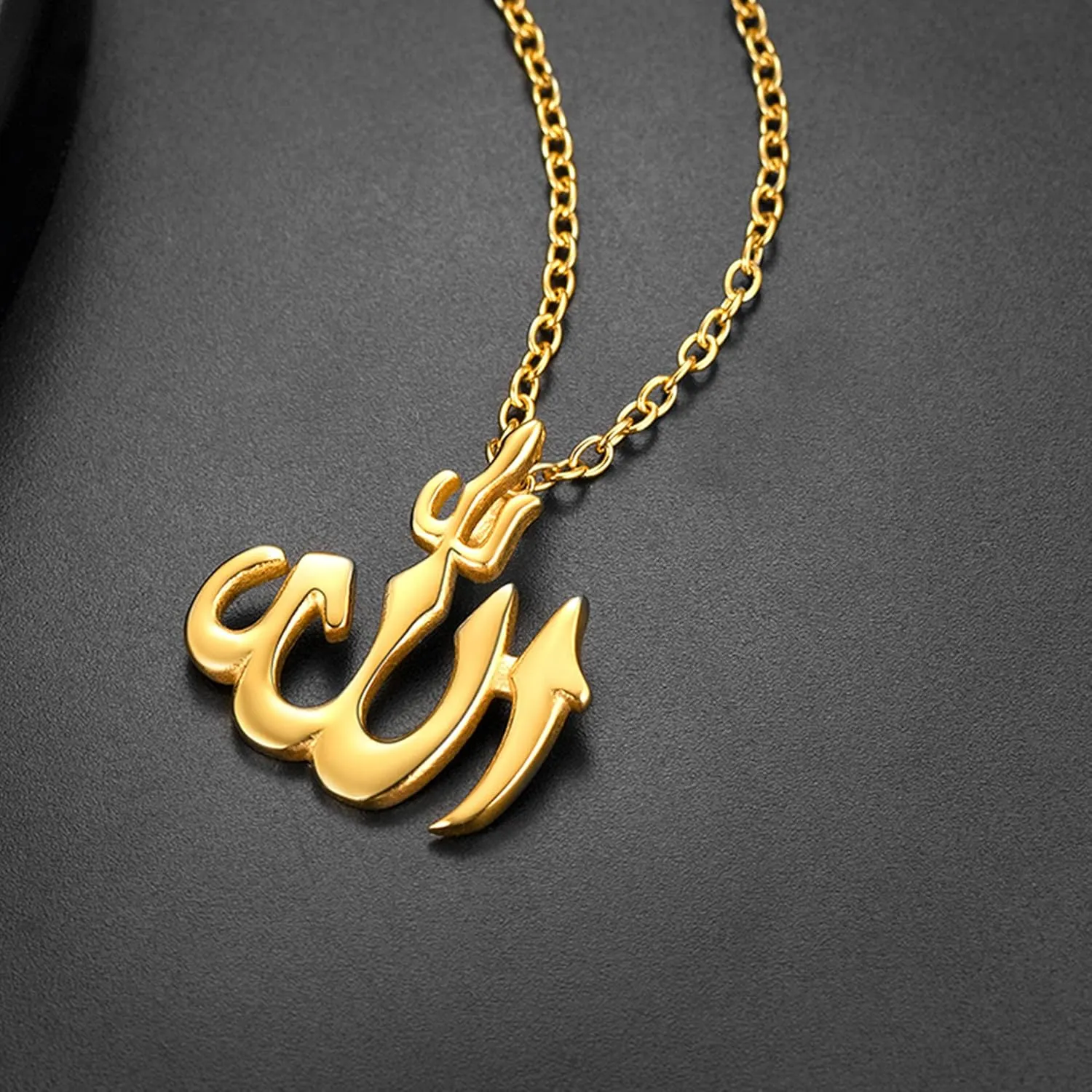 U7 Allah Pendant Necklace with Chain Platinum / 18K Gold Plated Muslim Jewelry Islamic Pendant