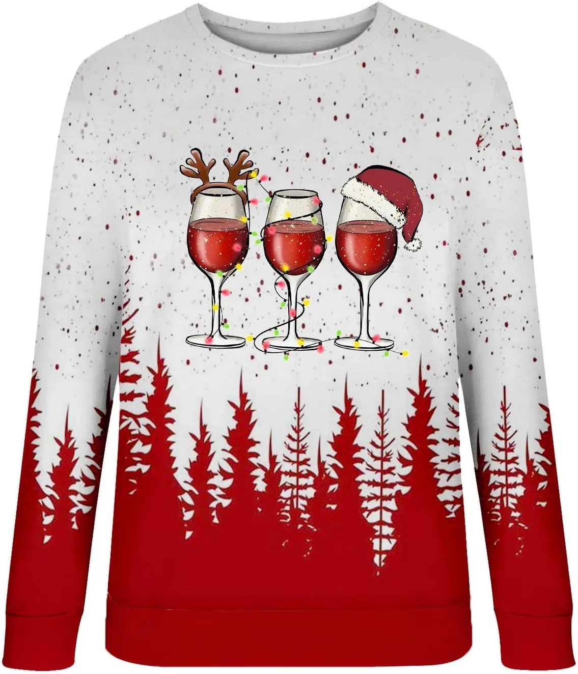 Ugly Christmas Sweater Women Christmas Tree Sweatshirts Long Sleeve Crew Neck Holiday Merry and Br
