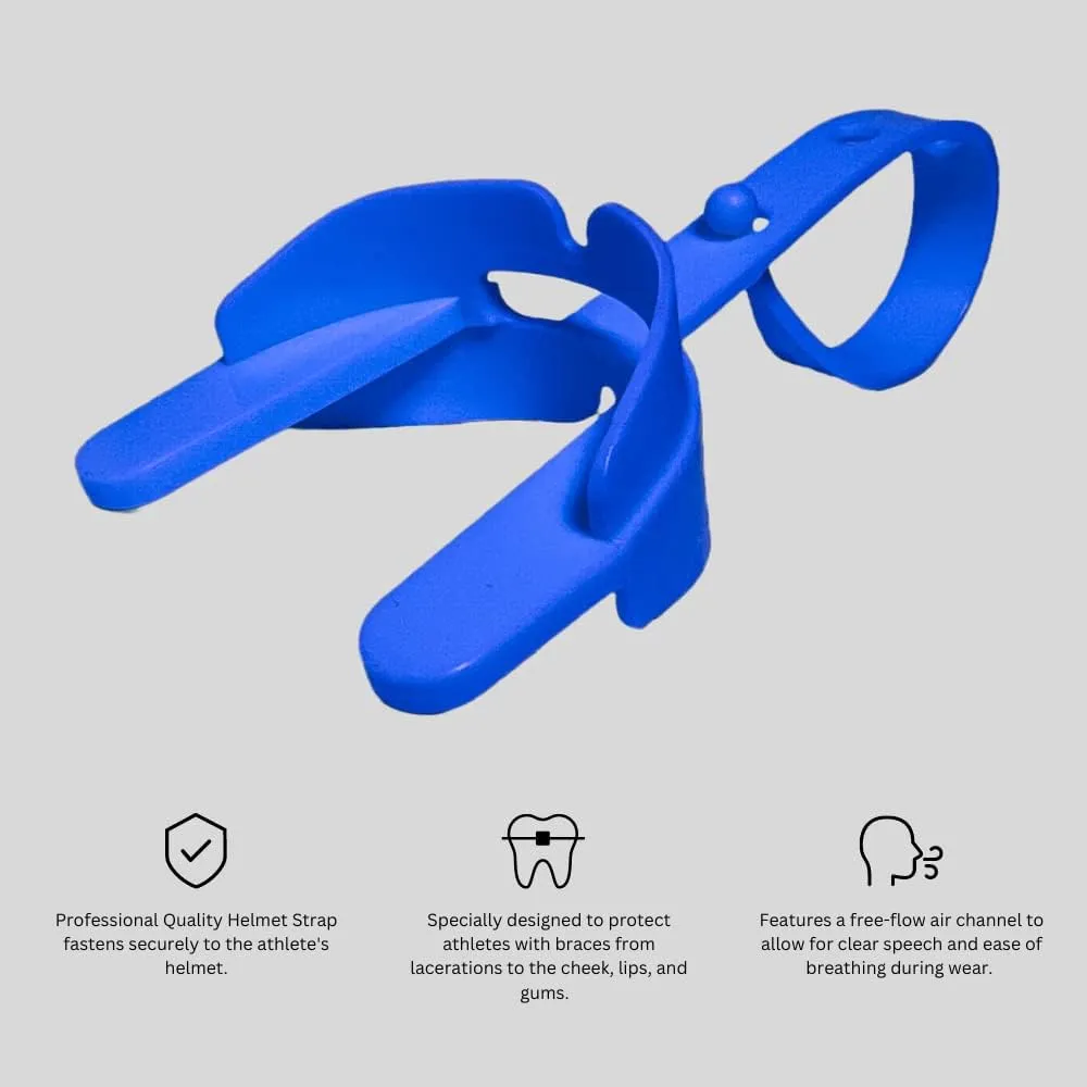Ultra-Guard All Sport Mouthguard with Professional Quality Helmet Strap; Specially Designed for Athletes with Braces of All Contact Sports. Double Protection for Both Upper and Lower Teeth (Clear)