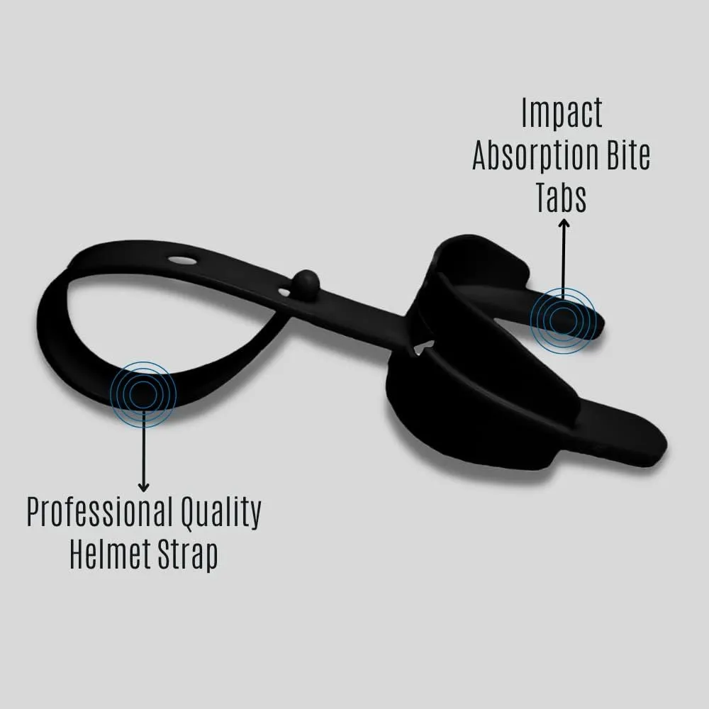 Ultra-Guard All Sport Mouthguard with Professional Quality Helmet Strap; Specially Designed for Athletes with Braces of All Contact Sports. Double Protection for Both Upper and Lower Teeth (Clear)