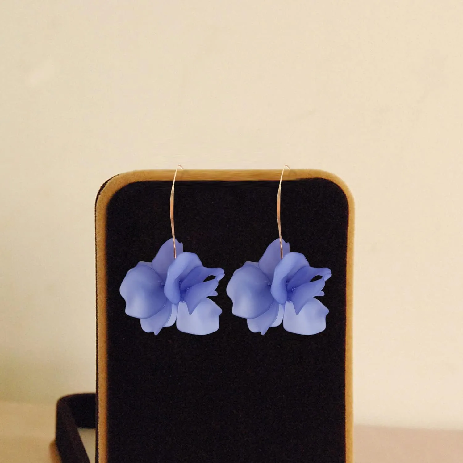 Unique Handmade Bohemian Resin Flower Petal Dangle Earrings Large Long Acrylic Rose Flower Tiered drop Earring Statement Summer Party Exaggerated Floral Tassel Hook Earrings for Women