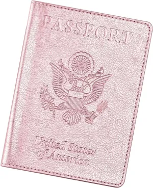 VIDIVICI Passport Wallet For Women,Passport Holder For Women-Gold Rose