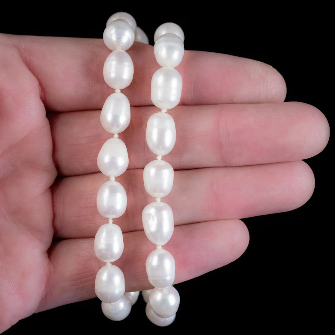 Vintage Pearl Necklace Paste Clasp