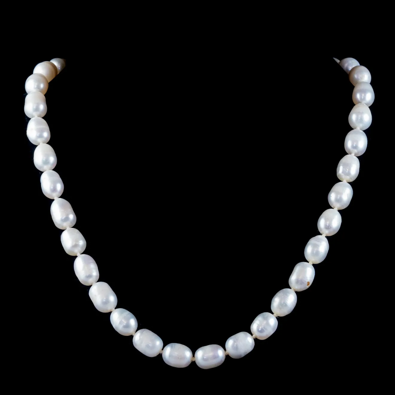 Vintage Pearl Necklace Paste Clasp