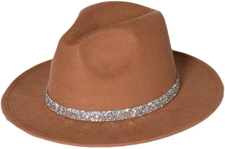 Women Fedora Hats with Diamond Band Fashion Wedding Party Jazz Cap Unisex Church Hat Bucket Hats