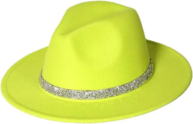 Women Fedora Hats with Diamond Band Fashion Wedding Party Jazz Cap Unisex Church Hat Bucket Hats