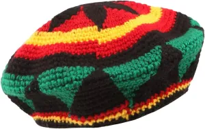 Wool Knit Rasta Hat Reggae Jamaican Cap Colorful Beanie Skull Hat Slouchy Baggy Cap Winter Autumn