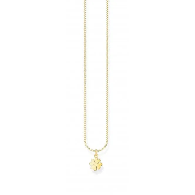 Yellow Gold Cloverleaf Necklace 45cm KE2037-413-39-L45v