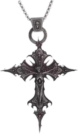 Yuoos Vintage Gothic Cross Skull Pendant Necklace for Women Punk Halloween Goth Jewelry Gift for Women